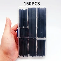 150pcsset heat shrinkable sleeving 21 black electronic diy kit insulated polyolefin sheathed shrink sleeve cables andcable