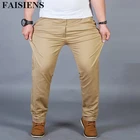 Мужские предмета в партии Детские Летние повседневные штаны размера плюс, 44, 46, 48 эластичность размера плюс-дудочки прямые, Стрейчевые большой размер хлопок брюки простые брюки 58
