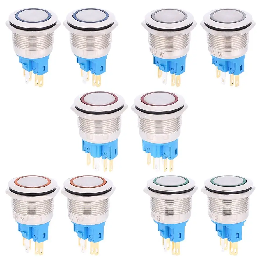 2 шт. кнопочный переключатель из нержавеющей стали 12 24 В|Промышленное освещение| |