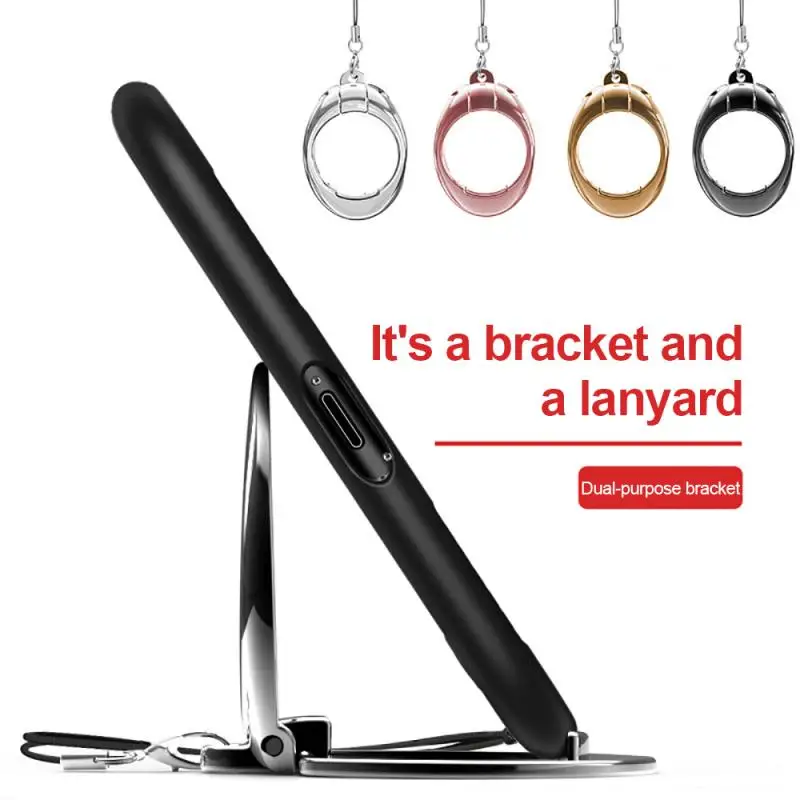 

Universal Finger Ring Lanyard 2 In 1 Mobile Phone Holder Metal Stand Ring Hanging Rope For Huawei Samsung Xiaomi Iphone 13 Redmi