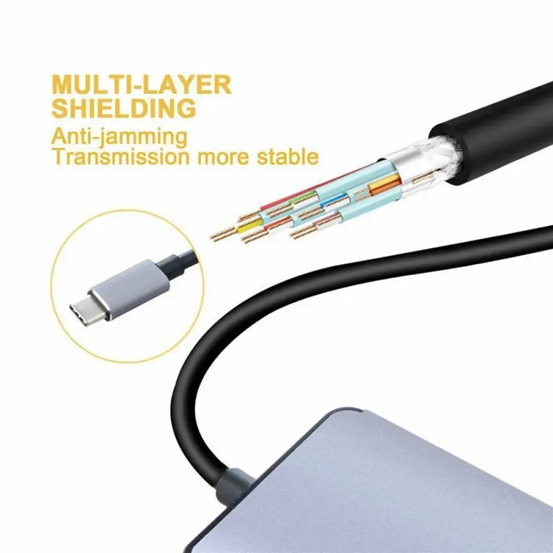 Адаптер USB Type C-HDMI 2 порта 2018 (совместим с Thunderbolt 3) | Компьютеры и офис
