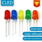 1000 шт цветной Рассеянный 5 мм яркий светодиодный s лампочка красныйзеленыйсинийжелтыйбелый светодиодный светильник светодиодный Light диод