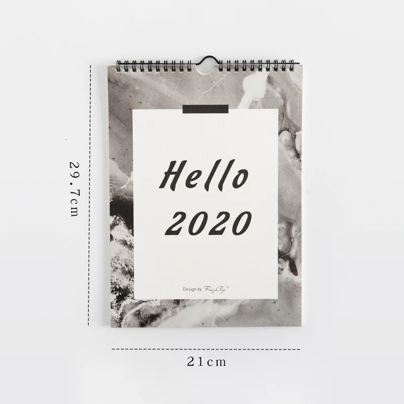 MUJI стиль украшения дома А4 календарь красивый черно-белый художественные канцелярские принадлежности изысканный подарок,10~,12 - Цвет: 2020 Calendar A4