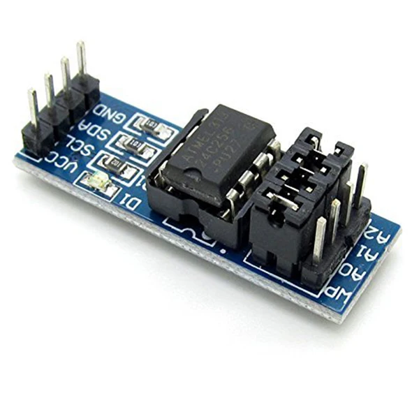 

AT24C256 Chip Sockets I2C Serial EEPROM Data Storage Memory Module with Onboard LED Indicator