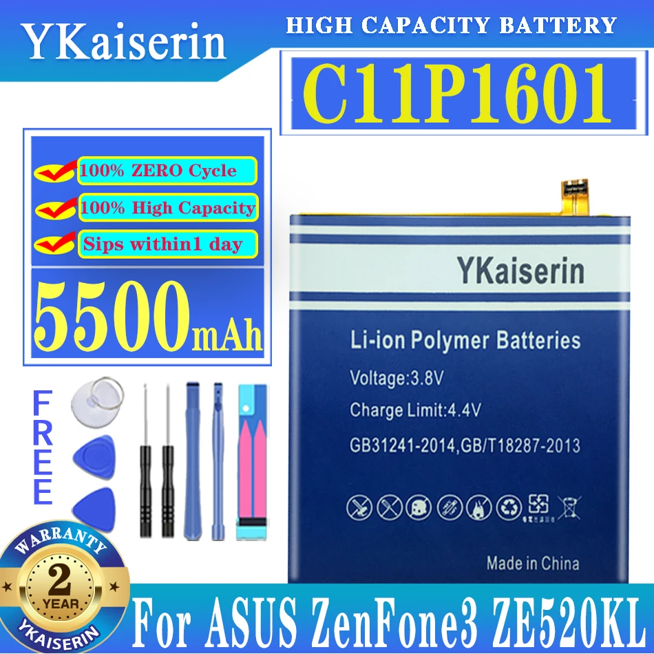 

5500mAh C11P1601 Replacement Battery for ASUS ZenFone 3 ZenFone3 ZE520KL Z017DA for ZenFone Live ZB501KL A007 Batteria