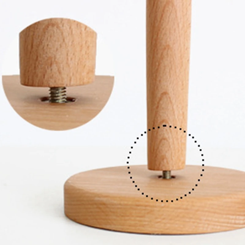 

SHGO HOT-Kitchen Dining Room Living Room Wood Tissue Rack Solid Wood Roll Paper Holder