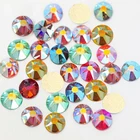 Стразы блестящие стеклянные с плоской задней поверхностью, 8 больших, 8 маленьких граней, без горячей фиксации, B3415, 1440 шт.