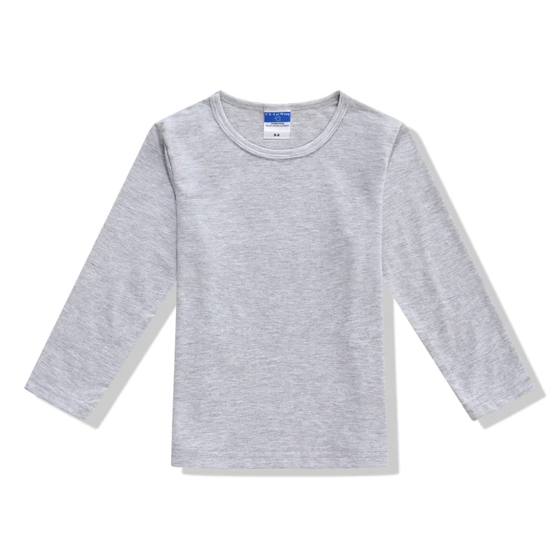 Базовая черная футболка с длинным рукавом для мальчиков и девочек белая нижняя