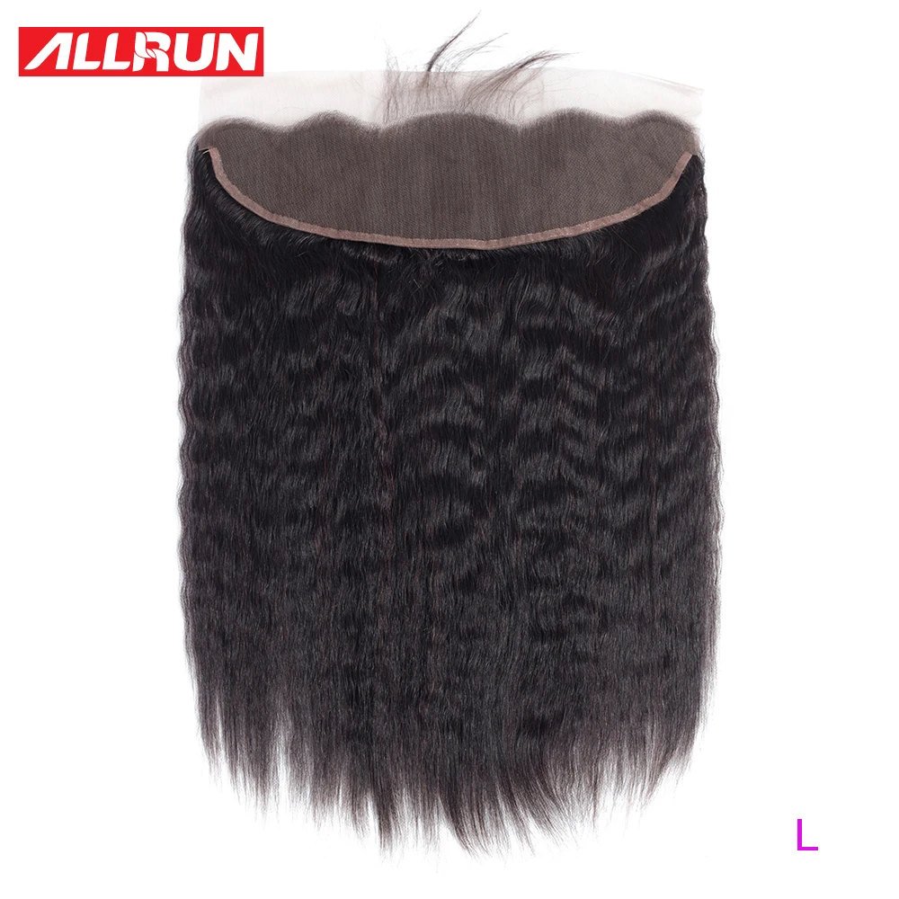 Allrun бразильские кудрявые прямые 13*4 Кружева фронтальной закрытия с ребенка