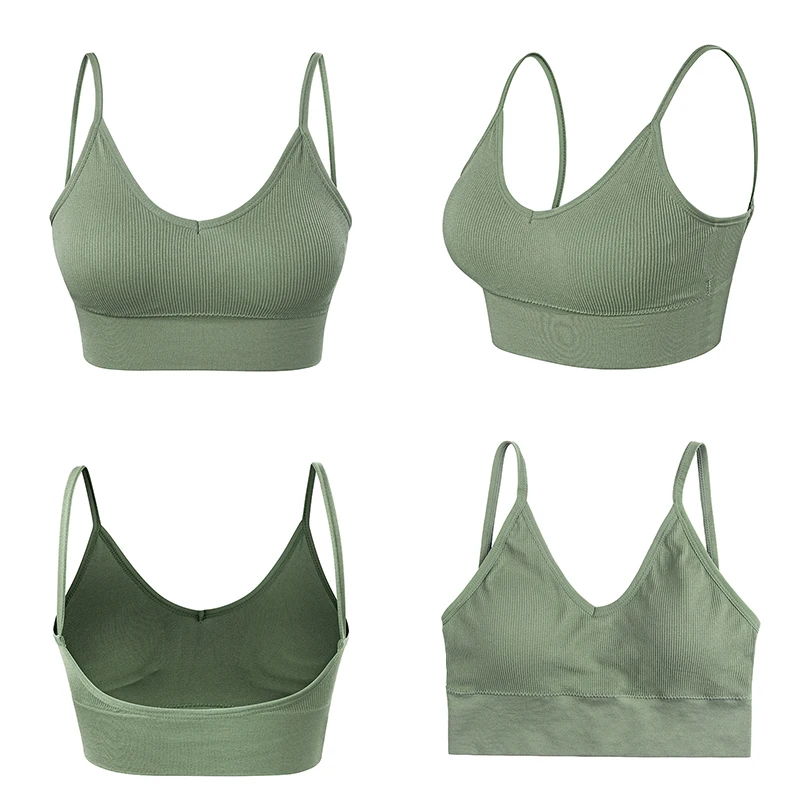 Бесшовный спортивный бюстгальтер для йоги женщин дышащий с U образной спинкой
