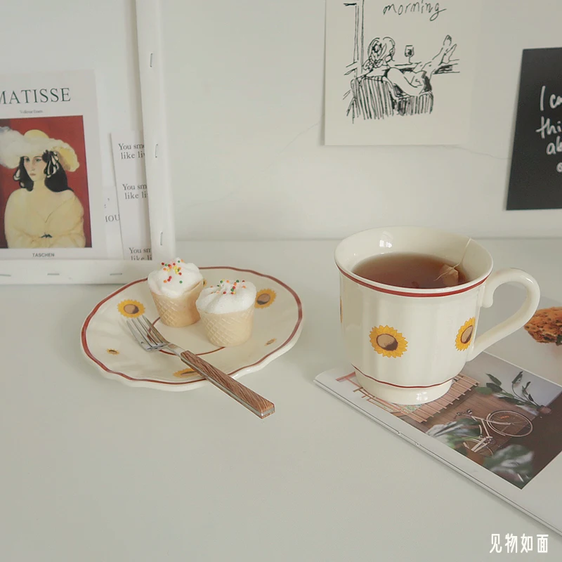 Винтажная кофейная чашка для девочек фарфоровая Экологически чистая