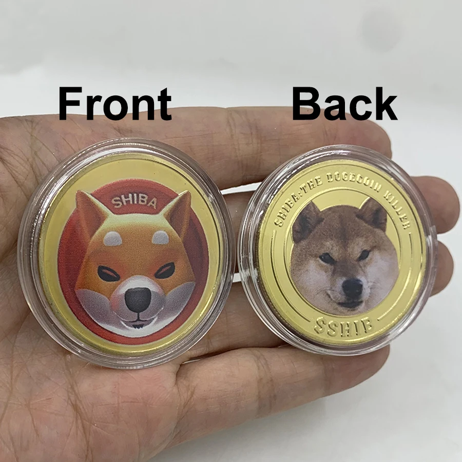 Иллюстратор Dogecoin монета Шиба-ину (шиб) криптовалютическая металлическая