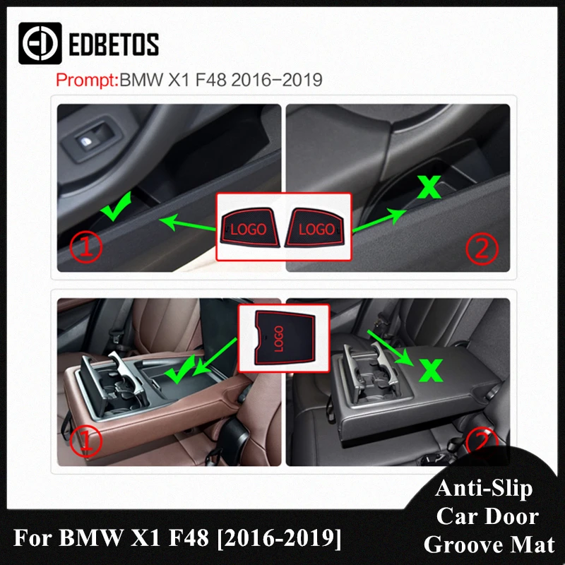 

For BMW X1 F48 Gate Slot Mat Anti Slip Non-Slip Door Groove Pad Interior Decoration Car-Styling Acccessories 2016 2017 2018 2019