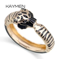 kaymen all seasons women and girls bracelet cuff bracelet for party wedding gold plated animal enamel tiger bracelet jewelry