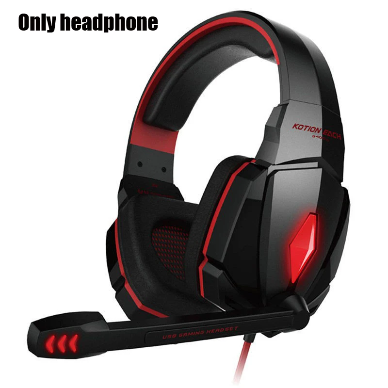 Only Headphone Большие проводные игровые наушники для компьютера пк с микрофоном шумоподавлением игровая гарнитура для компьютера компьютерные наушники игровые - Цвет: Only Headphone
