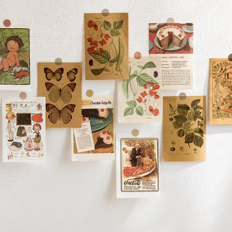 

80pcs Vintage Beautiful Plant Retro Card Kraft Cards for Deco Stationery LOMO Cards Stationery Material book School Supplies