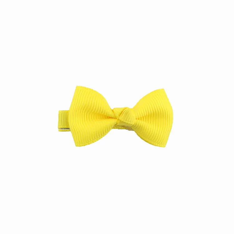 a18 Yellow 1,77 дюймов, цветная Изысканная заколка для волос для маленьких девочек, банты, ленточные заколки, заколки для волос, головные уборы для детей, партия ZYAA1725 - Цвет: a18 Yellow