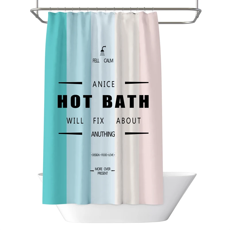 Горячая ванна занавеска для душа Ванная комната Водонепроницаемый Печатный