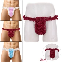 sexy mens lace briefs open butt low sissy g string thong bowknot panties lady underpants sexy clothes shorts underwear new