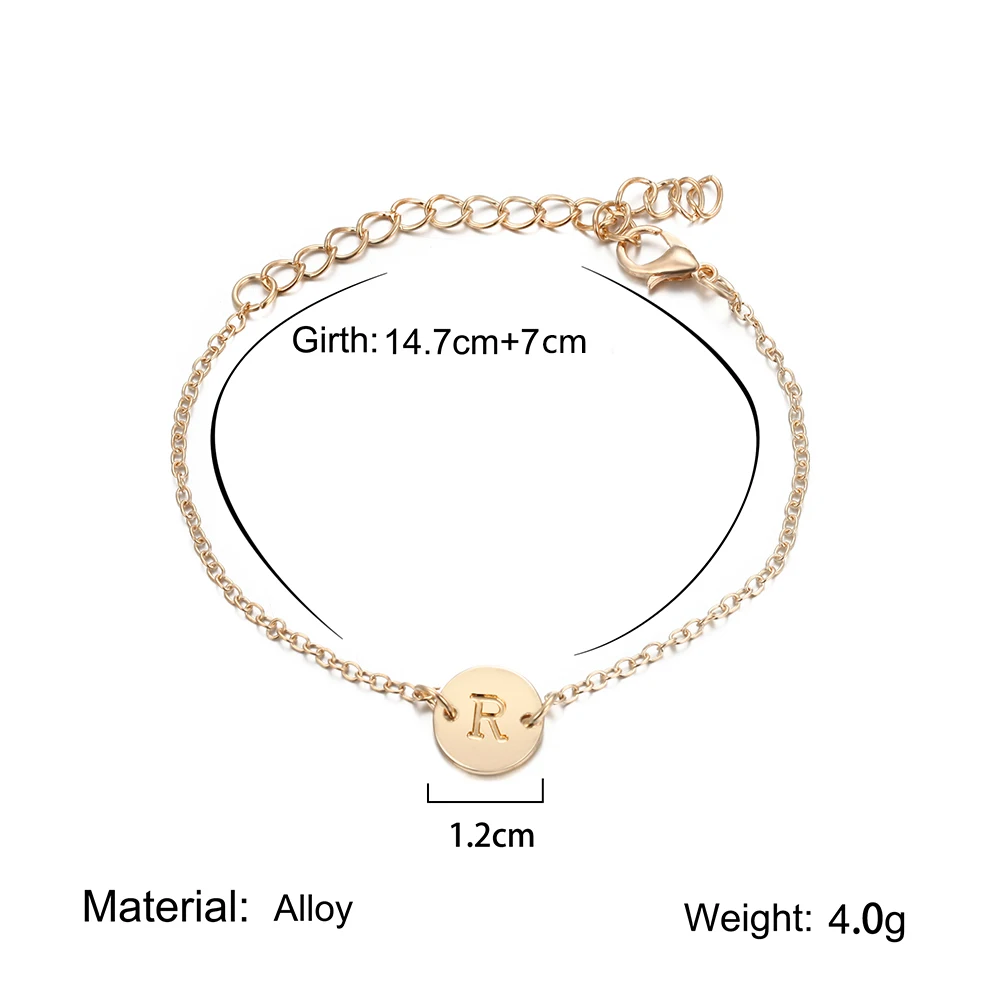 Браслет-цепочка Женский Регулируемый из нержавеющей стали с буквами 2020 |