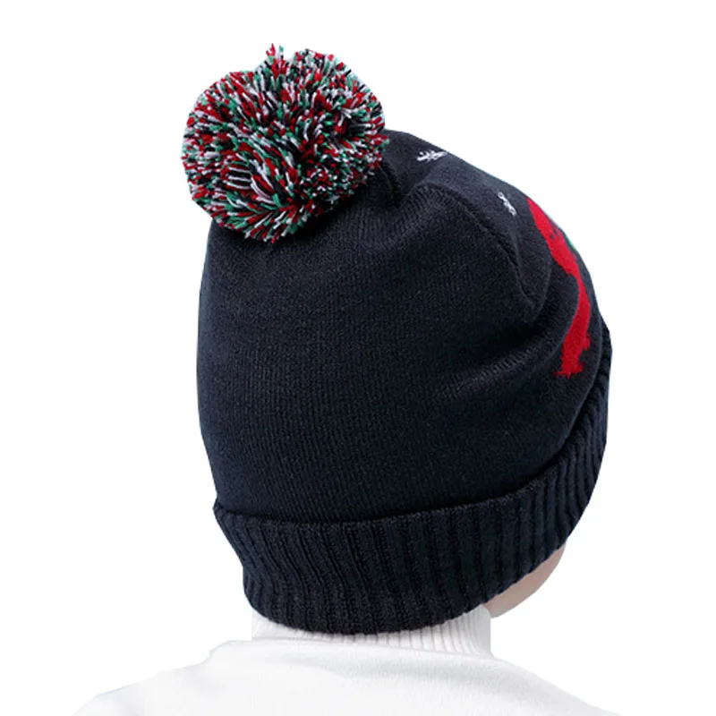 Зимняя теплая детская Шапка-бини с принтом динозавра трикотажная шапка для