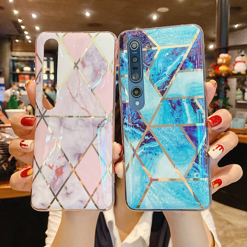 lovecom electroplated marble phone case for xiaomi redmi note 10 10s 9s 8 9 pro 7 mi poco x3 pro nfc 10t pro soft back cover free global shipping