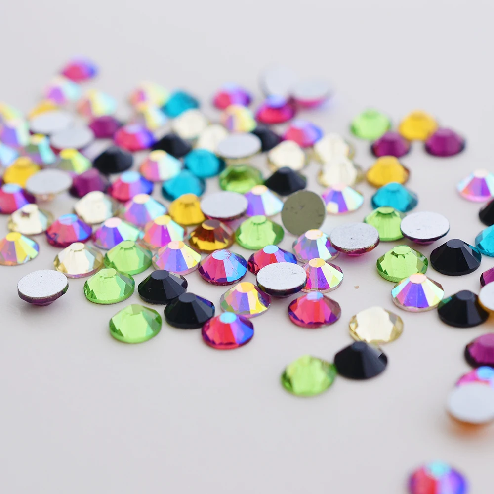 

Mix color Flat back Rhinestones for Nail Art, 1000pcs Glue On Crystals / Non Hotfix Rhinestones