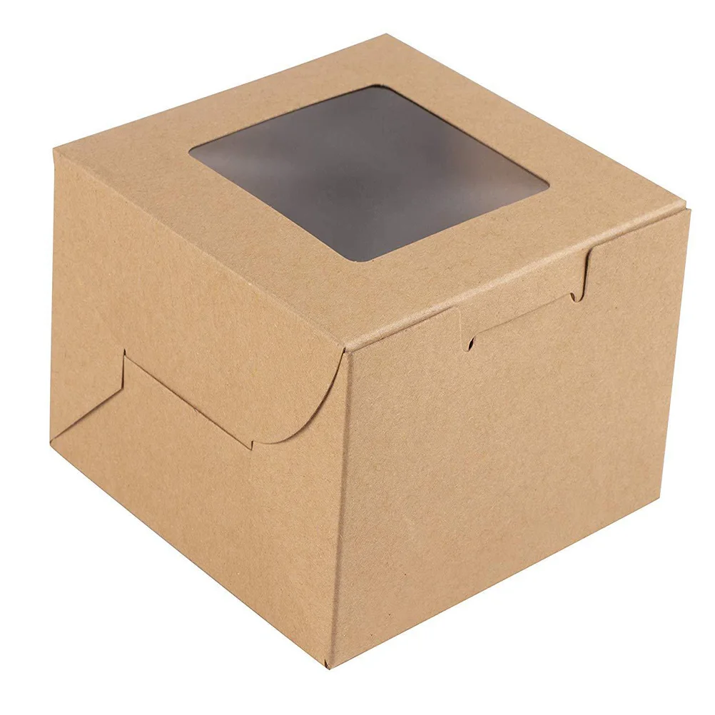 

50 шт. прозрачные коробки для упаковки хлеба, яиц, тарелок, кондитерских изделий, тортов (крафт-бумага)