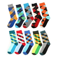 105pairs high high quality cotton blends socks sets for men summer autumn colorful non slip art print business long sox