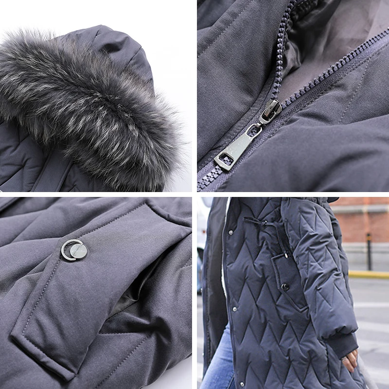 X Long большой размер модная женская зимняя куртка с хлопковой подкладкой теплое