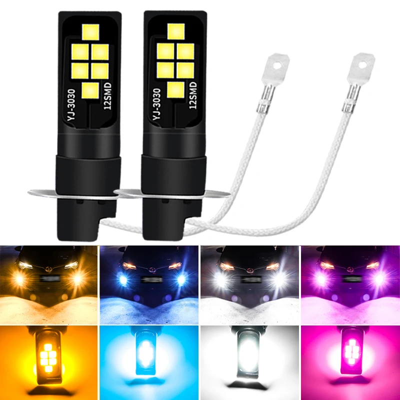 2 шт. H3 супер светодиодные лампы светильник ры Автомобильные Автомобильный