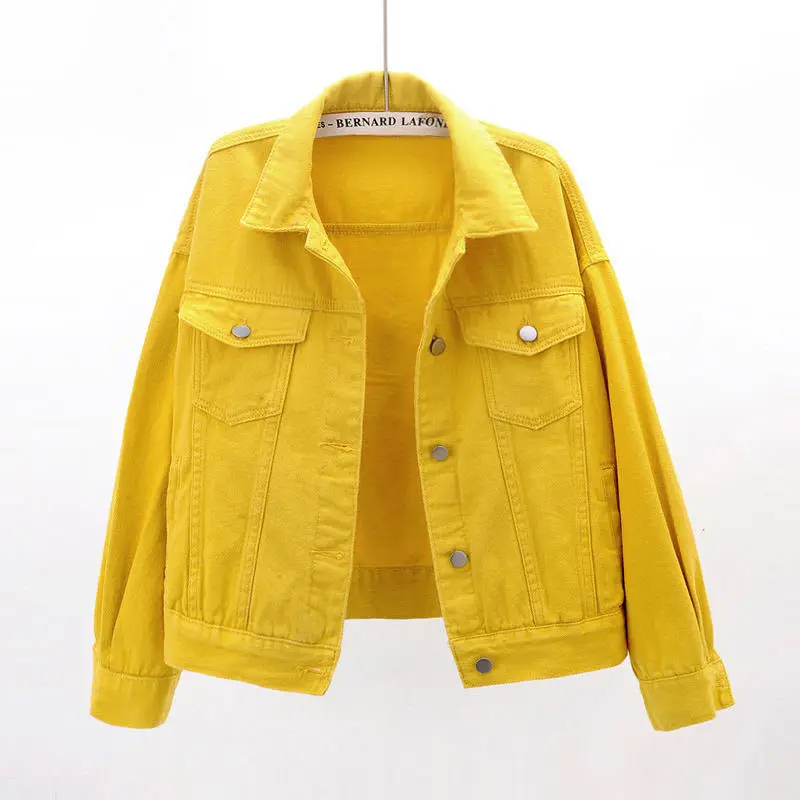 Женская джинсовая куртка в стиле Харадзюку свободная короткая из денима