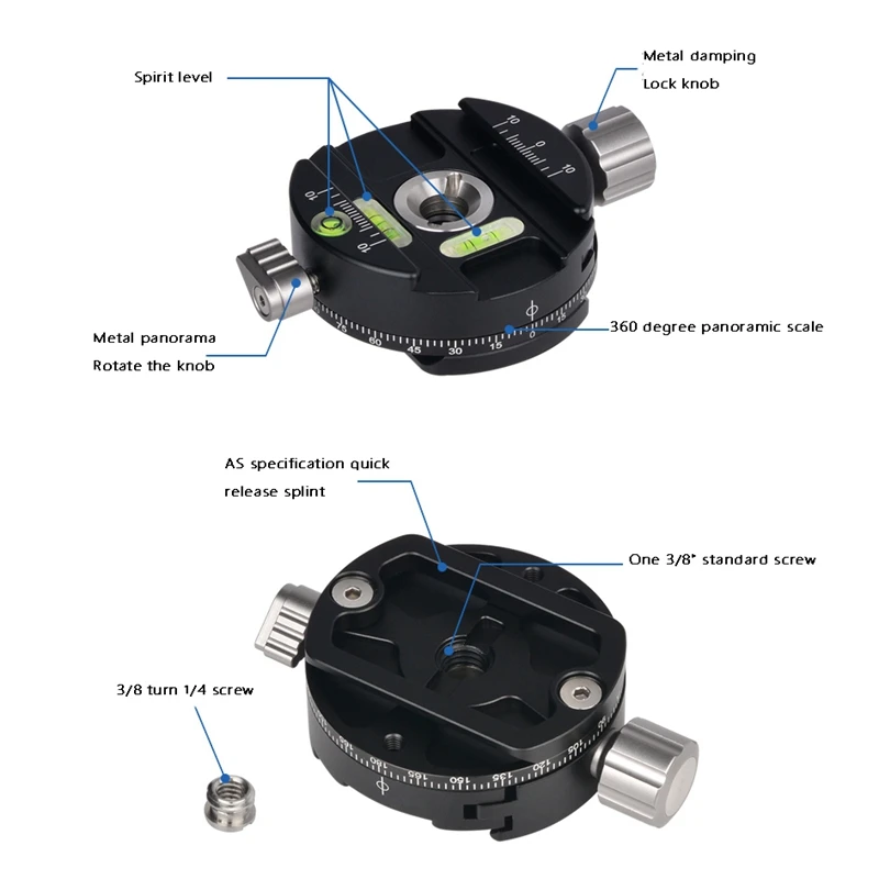 360 градусов панорамная головка с зажимом БЫСТРОРАЗЪЕМНАЯ пластина для штатива DSLR