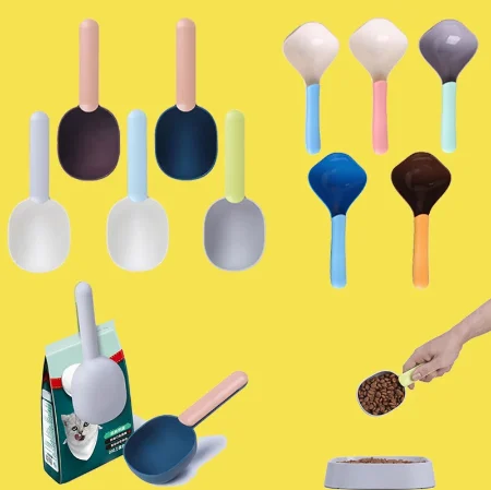 

Mutli-function Portable Pet Cat Dog Food Shovel Scoop Feeding Spoon with Sealing Bag Clip Pet Feeders Pet Puppy Kitten Supplies