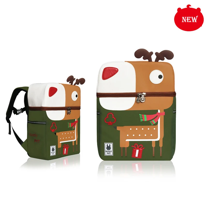 2-Big-Sika deer Новые детские рюкзаки, милые школьные сумки с принтом единорога, динозавра из мультфильма для девочек и мальчиков 1-3 класса, Детский рюкзак с защитой от потери - Цвет: 2-Big-Sika deer