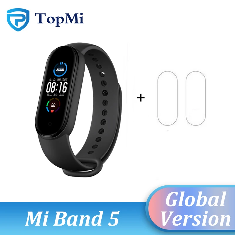 Оригинальный телефон Xiaomi Mi Band 5 4 многоязычный Фитнес Смарт браслет с поддержкой