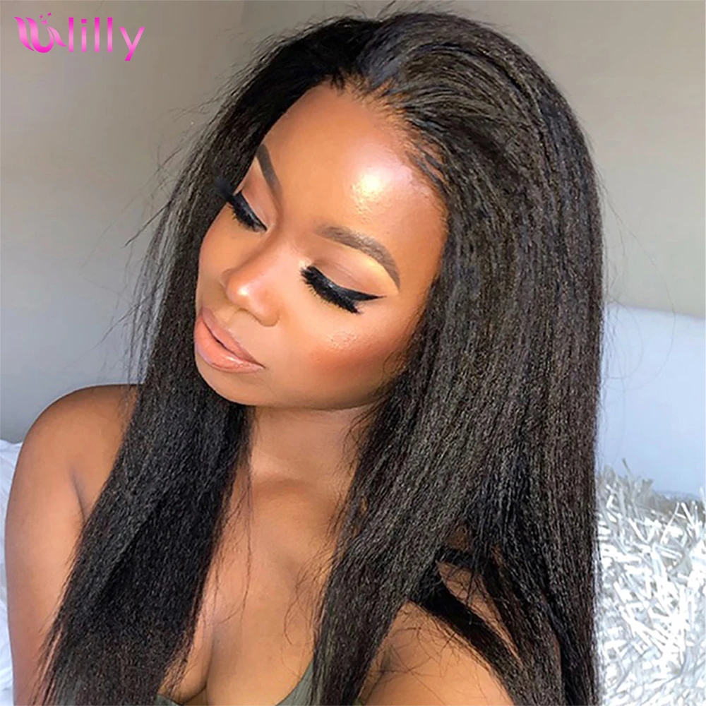 

Ulilly 10-30 Inch 4x4 Lace Closure Wig Yiki Straight Swiss Lace 150% Density Pre Plucked With Baby Hair Remy Human Hair Wigs