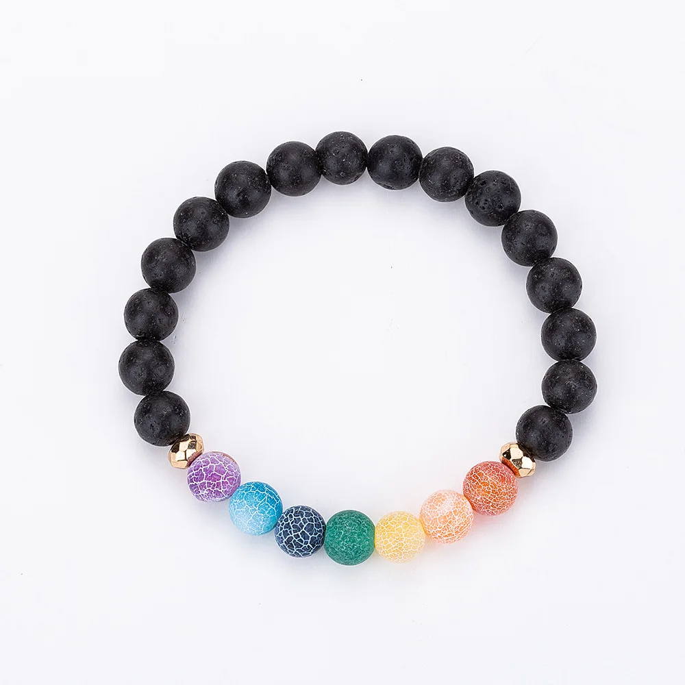 8 мм лава 7 чакр выветриваемая мала для медитации браслет из натурального камня