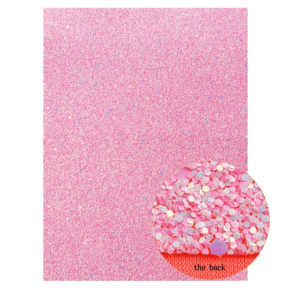 

QIBU 22*30cm Chunky Glitter Fabric Thicker Shiny Candy Color A4 PU Leather DIY Hairbow Earring Bag Accessories Synthetic Leather