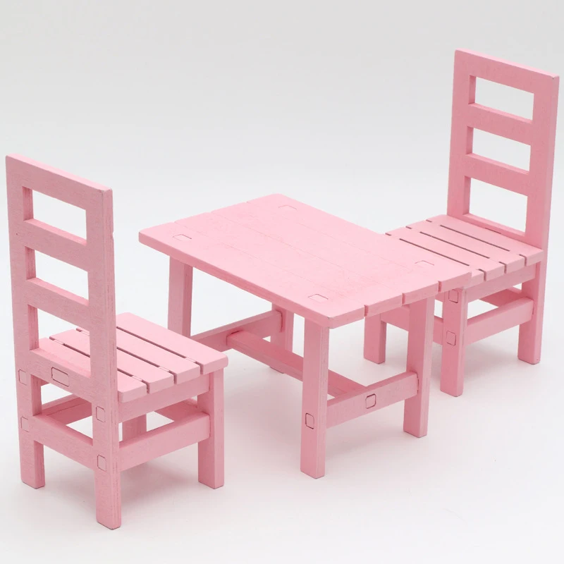 

Аксессуары для кукол, 3 шт./компл., деревянные стол стул, 30 см