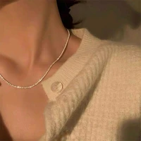 popular silver colour sparkling clavicle chain choker necklace collar for women fine jewelry wedding party birthday gift