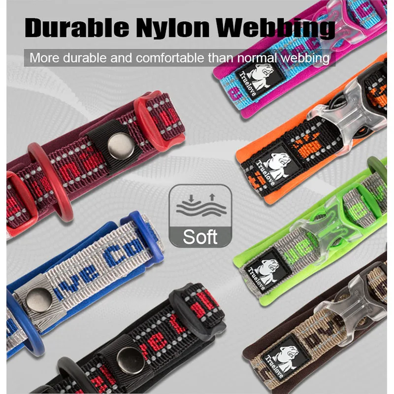 Truelove лучшие нейлоновые ошейники и поводки для собак светоотражающая вышивка