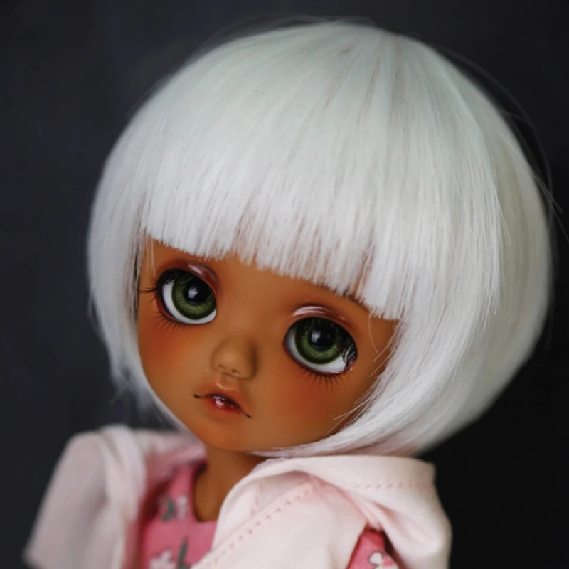

1/6 1/8 Bjd SD Wig Short White Hair High Temperature Wire Wig