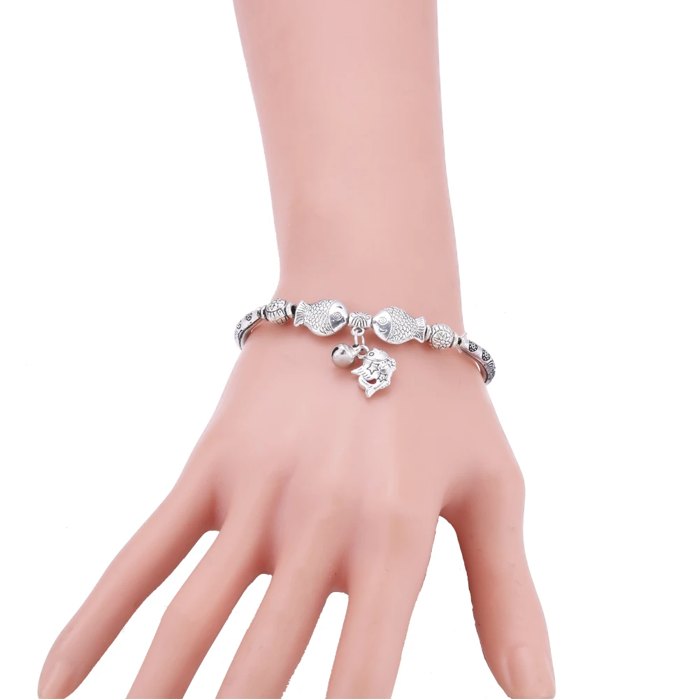 

Fashion Charm Bracelets Fine Fashion Jewelry Woman Christmas Adjustable Rope Chain Metal butterfly Fish shape bell Bracelets