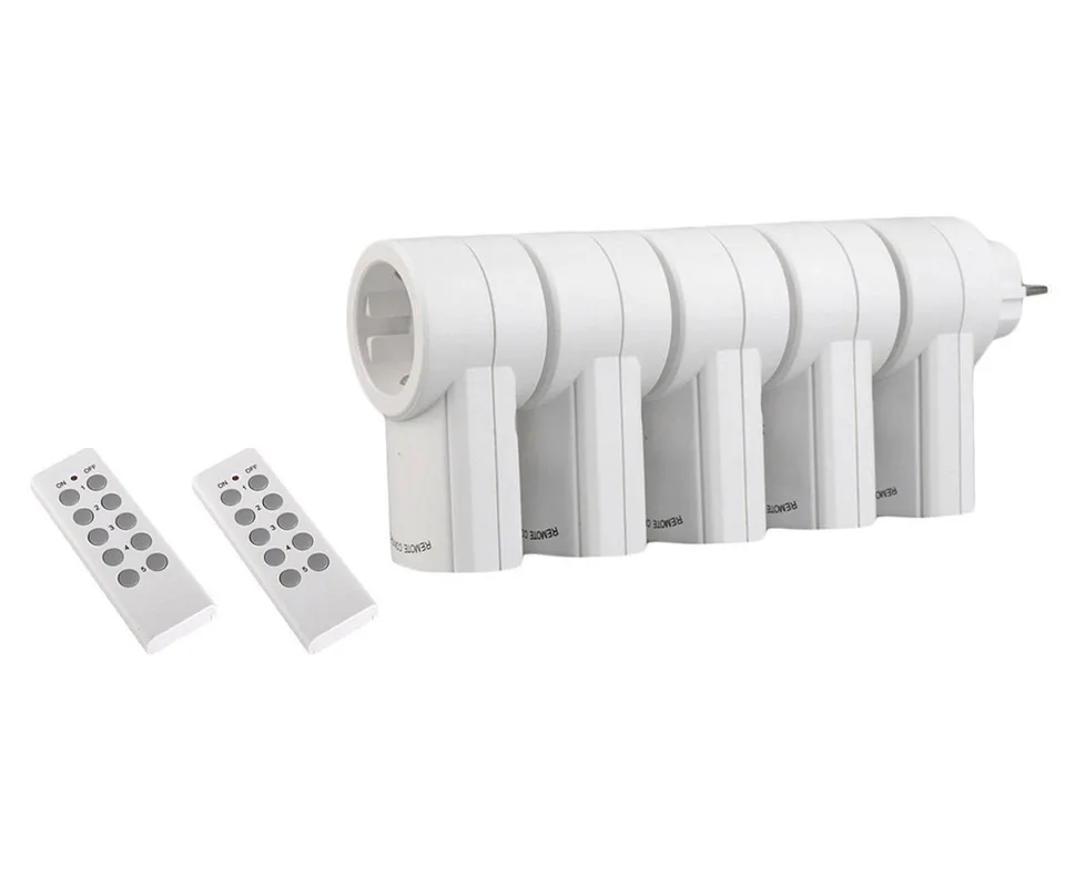 2 remote 5 socket Франция Smart Plug Mini, европейская розетка типа E/F розетка 16A беспроводной пульт дистанционного управления 433 беспроводной светильник переключатель - Цвет: 2 remote 5 socket