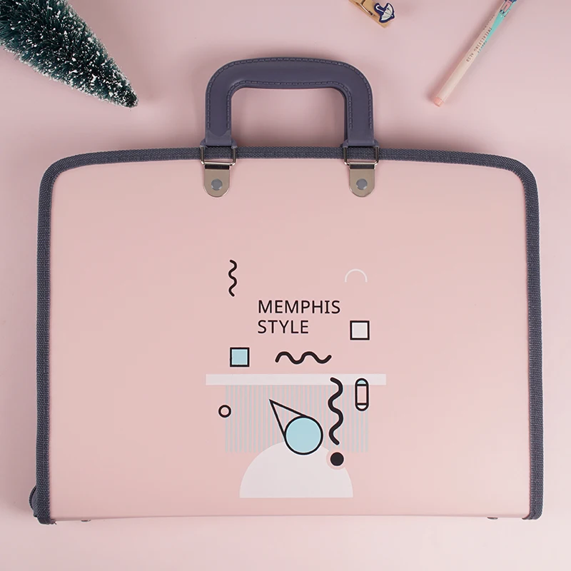 TDurable книга А4 Сумка для документов портфель-папка для бумаг сумка с ручкой застежка-молния 13 слоев PP широкий кошелек бумажная сумка