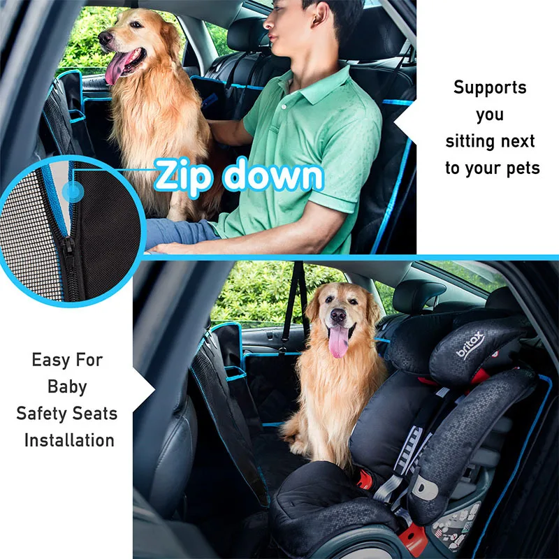 

2020 new arrive Dog Car Seat Cover View Mesh Waterproof Pet Carrier Car Rear Back Seat Mat Hammock Cushion Protector With Zipper