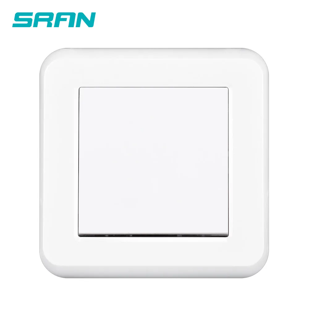 SRAN светильник переключатель 1gang 1way 16A 250V Новый огнезащитных PC Сенсорная панель