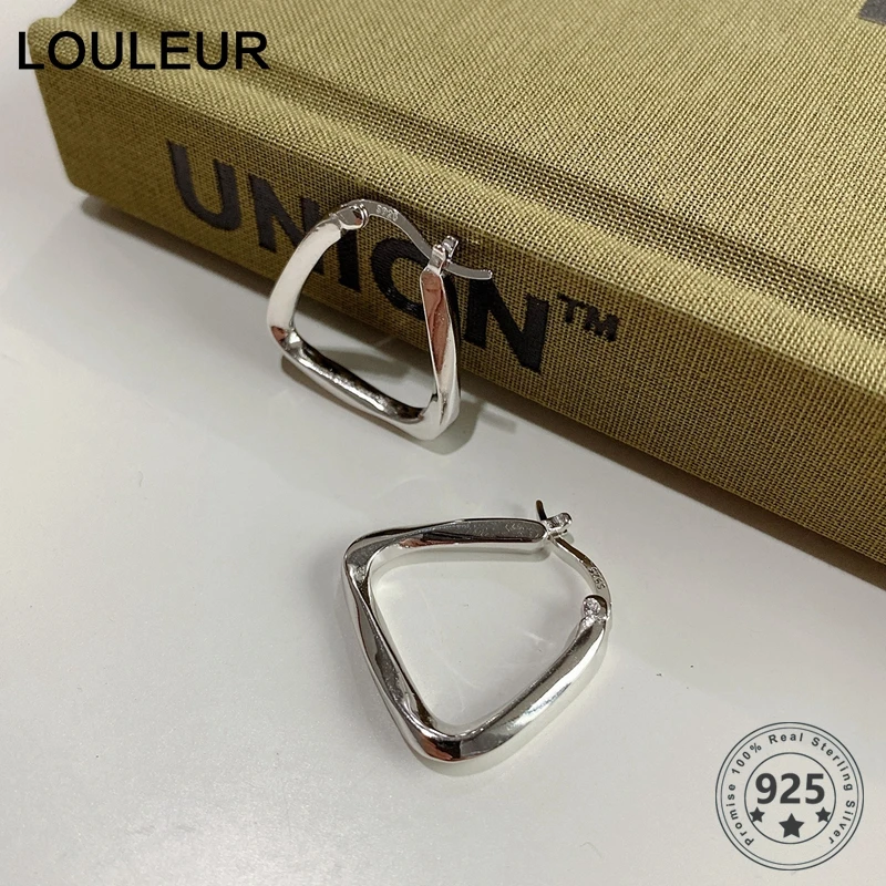 LouLeur 925 стерлингового серебра в виде колец геометрической формы серьги