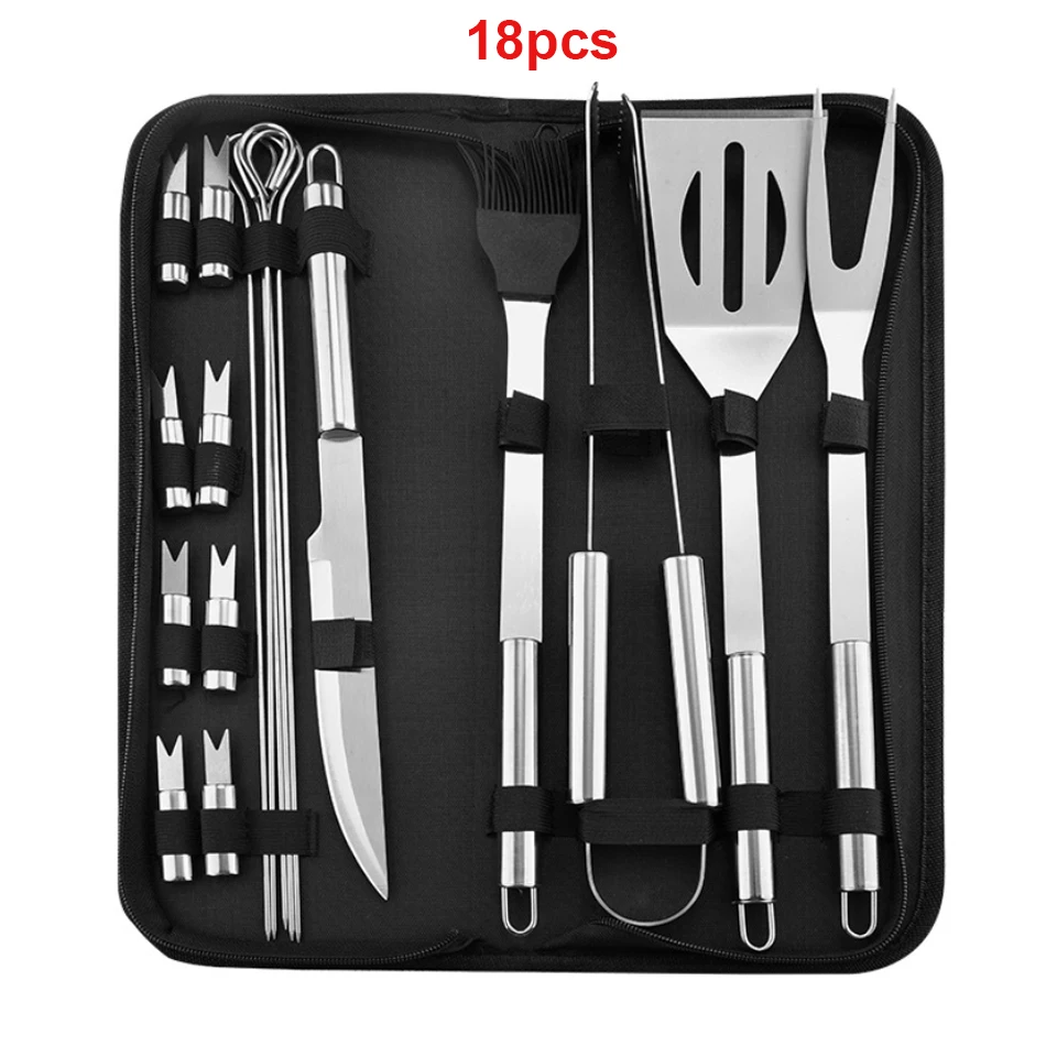 Набор инструментов для барбекю переносная сумка нож гриль токарная щетка щипцы